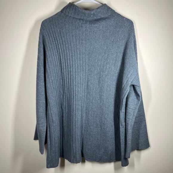 Flora Fedi Virgin Wool Cashmere Viscose Sweater Womens Small Oversized Blue Gray - Picture 2 of 11